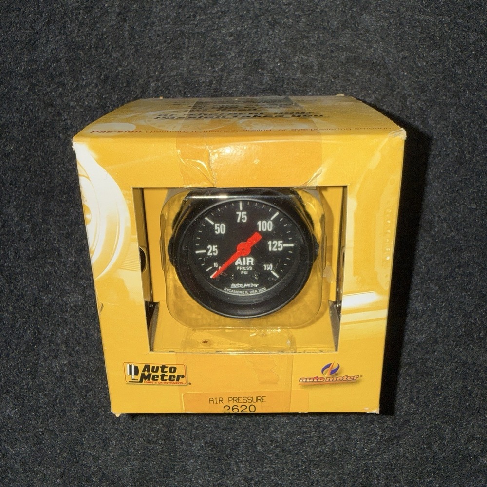 Auto Meter 2620 Air Pressure Gauge 0-150 PSI 2 Inch Mechanical Gauge New In Box